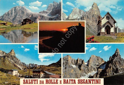 Cartolina Rolle e Baita Segantini vedute varie timbro al retro … | Immagine principale