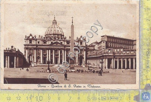 Cartolina Roma - San Pietro - animata Timbro Mostra Rivoluzione …