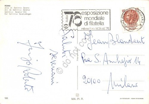 Cartolina Roma Arco Severo Timbro a targhetta Esposizione mondiale filatelia | Immagine principale