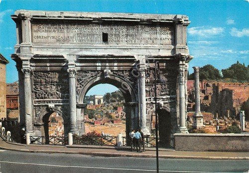 Cartolina Roma Arco Severo Timbro a targhetta Esposizione mondiale filatelia | Immagine Gallery 2