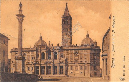 Cartolina Roma Basilica di Santa Maria Maggiore 1908