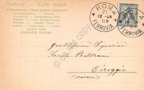 Cartolina Roma Basilica San Paolo 1908 circa