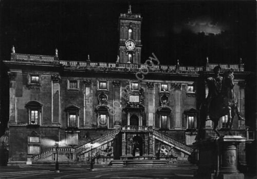 Cartolina Roma Campidoglio notturno anni '50