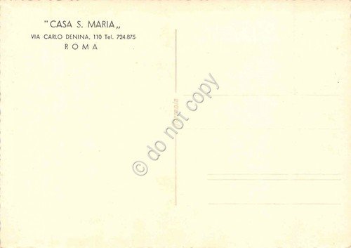Cartolina Roma Casa S. Maria Via Denina