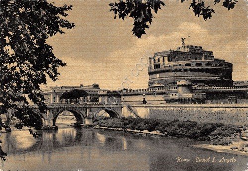 Cartolina Roma Castel S. Angelo timbro a targhetta Jolly Hotel …