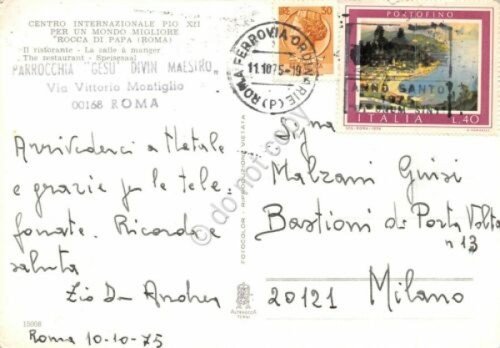 Cartolina Roma Centro internazionale Pio XII ristorante vedute 1975