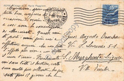 Cartolina Roma Chiesa Santa Maria Maggiore 1949 | Immagine Gallery 2