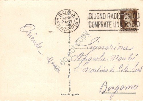 Cartolina Roma Città del Vaticano Casina di Pio X Timbro …