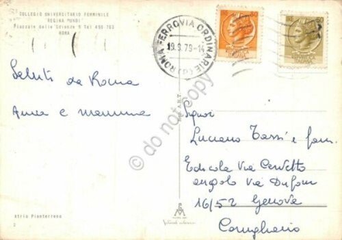 Cartolina Roma Collegio Regina Mundi Piazzale delle Scienze entrata 1979 …