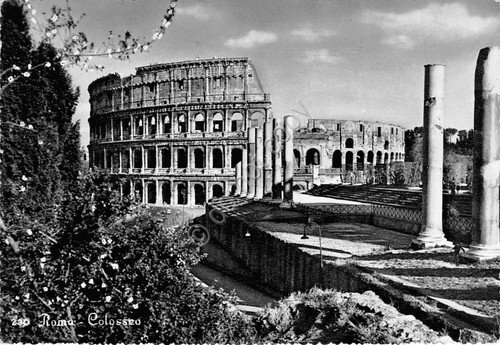 Cartolina Roma Colosseo timbro a targhetta 38°parallelo missione compiuta | Immagine Gallery 2