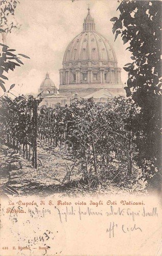 Cartolina Roma Cupola di san Pietro vista dagli Osti Vaticani …