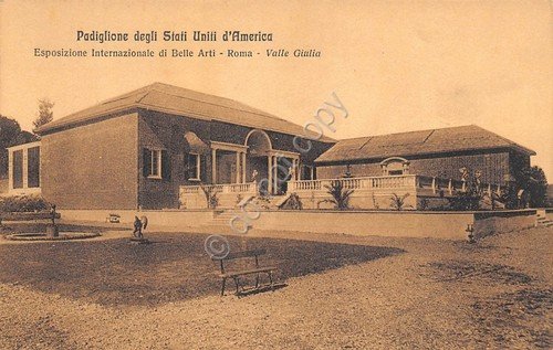 Cartolina Roma Esposizione Belle Arti Padiglone Stati Uniti d'America 1911