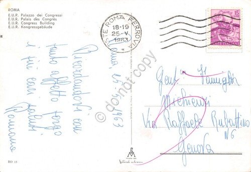 Cartolina Roma EUR Rassegna Elettronica Nucleare e cinematografia 1963 | Immagine Gallery 2