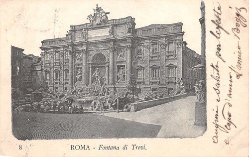 Cartolina Roma Fontana di Trevi n. 8 1903 | Immagine principale