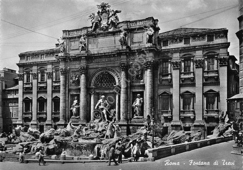 Cartolina Roma Fontana Trevi timbro a targhetta PT 1958 | Immagine Gallery 2