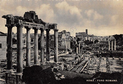 Cartolina Roma Foro Romano timbro a targhetta Buoni del tesoro …