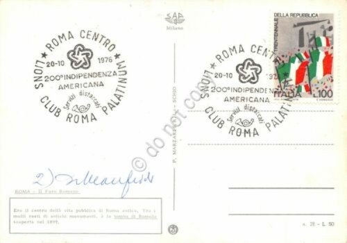 Cartolina Roma Foro Romano Timbro filatelico Lions Club Roma 1976 | Immagine Gallery 2