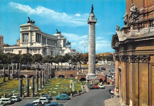 Cartolina Roma Foro Traiano timbro a targhetta Vaccino contro Poliomielite …