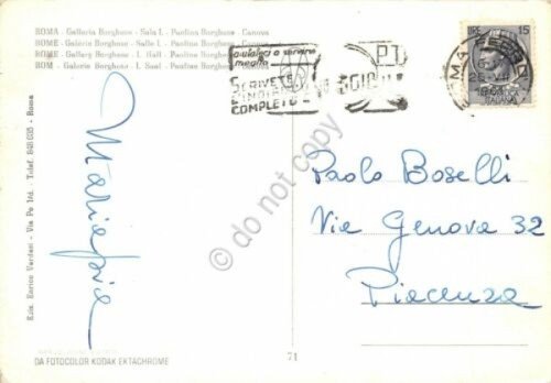 Cartolina Roma Galleria Borghese Sala I Paolina Borghese timbro a … | Immagine Gallery 2