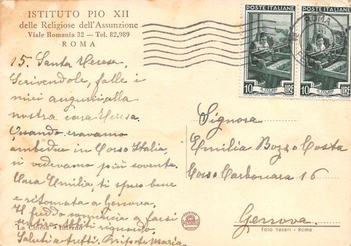 Cartolina Roma Istituto Pio XII anni '50