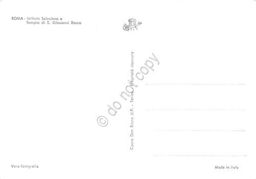 Cartolina Roma Istituto Salesiano Tempio S. Giovanni Bosco anni '50