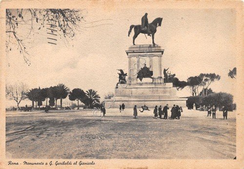 Cartolina Roma Monumento a Garibaldi al Gianicolo animata 1942 | Immagine principale