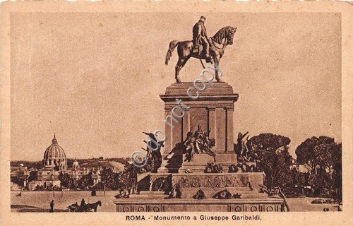Cartolina Roma Monumento a Garibaldi carrozza | Immagine principale