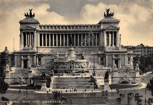 Cartolina Roma Monumento V. Emanuele II timbro a targhetta Buoni …