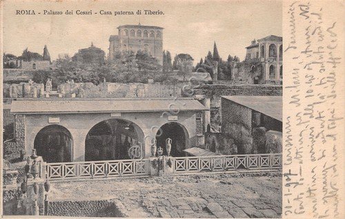 Cartolina Roma Palazzo dei Cesari casa di Tiberio 1907
