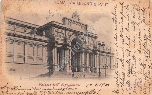 Cartolina Roma Palazzo Esposizione 1900