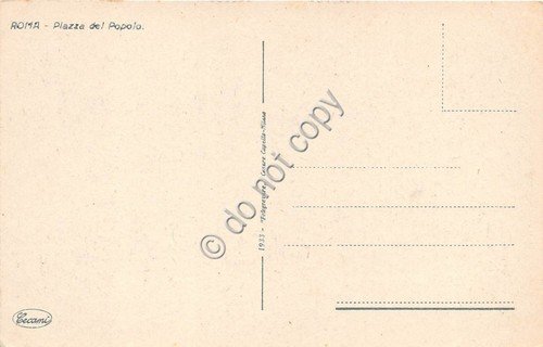 Cartolina Roma Piazza del Popolo carrozza auto d'epoca | Immagine Gallery 2