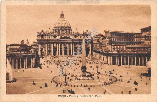 Cartolina Roma Piazza e Basilica S. Pietro animata carrozza anni … | Immagine principale