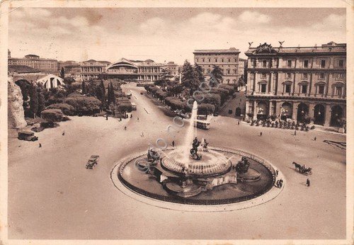 Cartolina Roma Piazza Esedra 1936