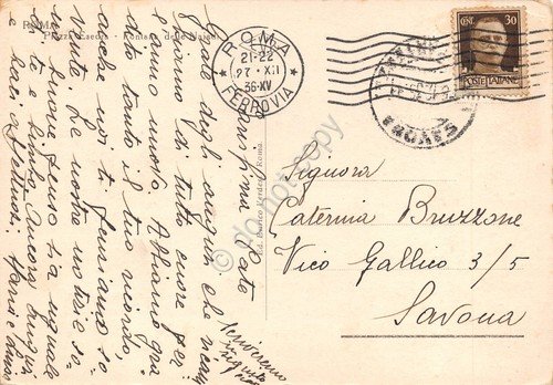 Cartolina Roma Piazza Esedra 1936