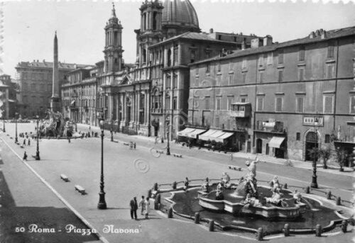 Cartolina Roma Piazza Navona 1954