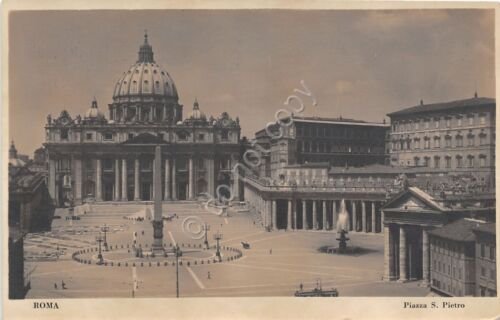 Cartolina Roma Piazza S. Pietro Enit 1927 Timbro Visitate Tripolitania