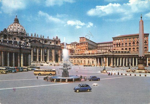Cartolina Roma Piazza San Pietro e Palazzi Vaticani Auto d'epoca … | Immagine principale