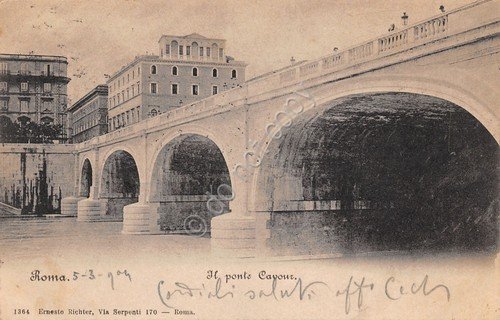 Cartolina Roma Ponte Cavour 1904 | Immagine principale