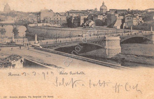 Cartolina Roma Ponte Garibaldi 1904 | Immagine principale