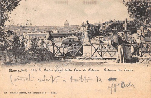 Cartolina Roma S. Pietro Casa di Tiberio Palazzo dei Cesari …