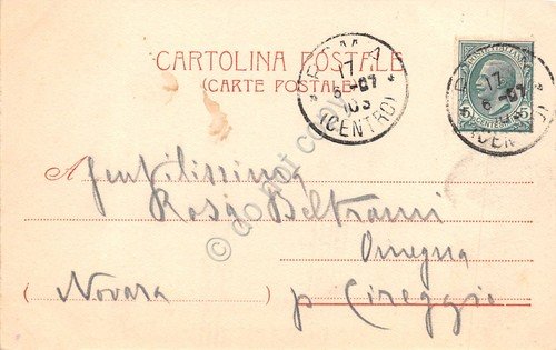 Cartolina Roma San Pietro vista dal Pincio 1907