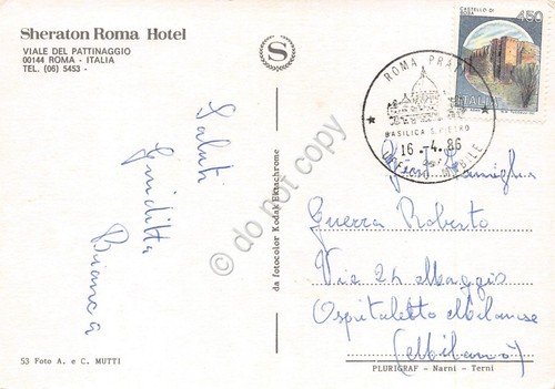 Cartolina Roma Sheraton Hotel 1986 | Immagine Gallery 2