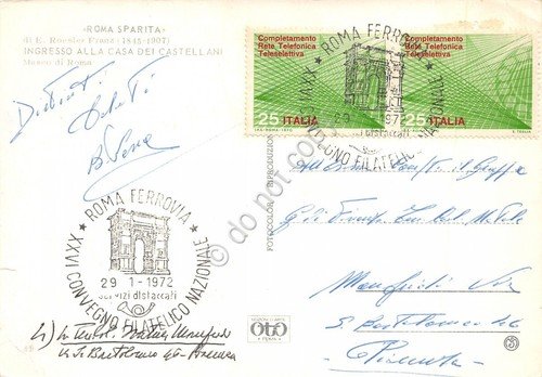 Cartolina Roma Sparita Casa Castellani timbro filatelico 1972