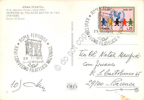 Cartolina Roma Sparita Palazzo Mattei timbro filatelico 1972 | Immagine Gallery 2