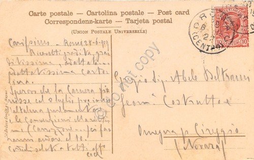 Cartolina Roma Stazione Ferroviaria animata 1909