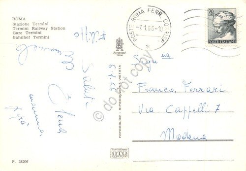 Cartolina Roma Stazione Termini notturno 1966 | Immagine Gallery 2