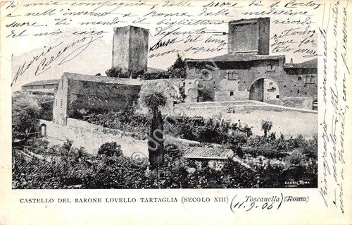 Cartolina Roma Toscanella Castello del Barone Lovello Tartaglia 1906 | Immagine principale