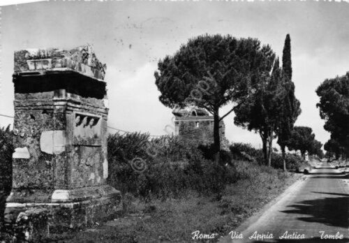 Cartolina Roma Via Appia antica e tombe Timbro vacanze felici … | Immagine principale