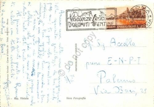 Cartolina Roma Via Appia antica e tombe Timbro vacanze felici …