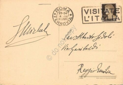 Cartolina Roma Via dei Trionfi Timbro targhetta Visitate l'Italia 1940 | Immagine Gallery 2